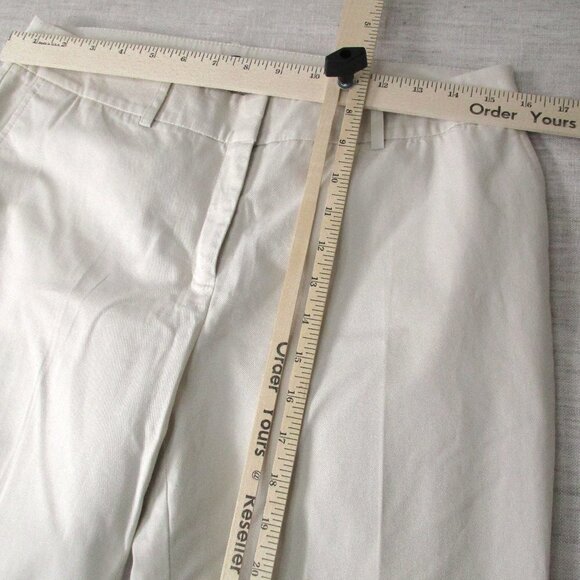 Lafayette 148 Dress Pant Womens Size 8 Cream Slash Pocket High Rise Cotton Blend - Picture 7 of 8